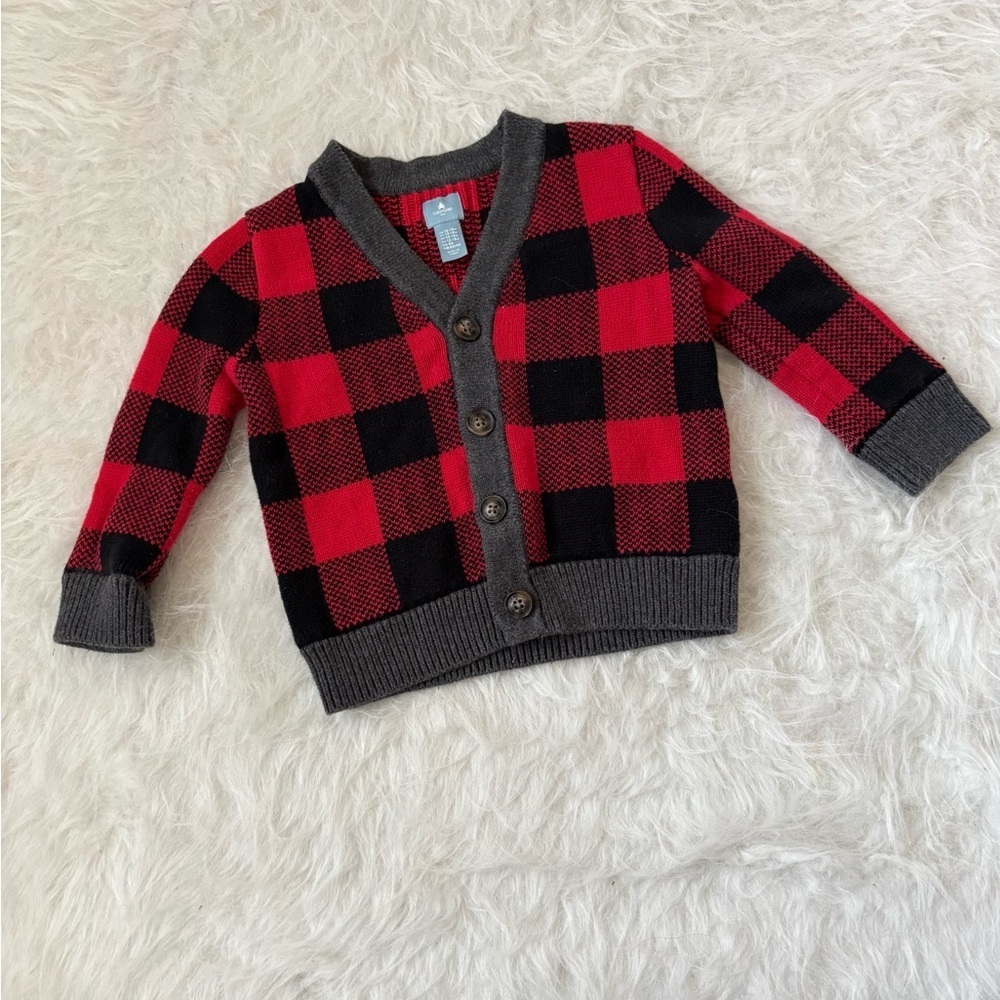 Baby GAP Buffalo Plaid Button Cardigan